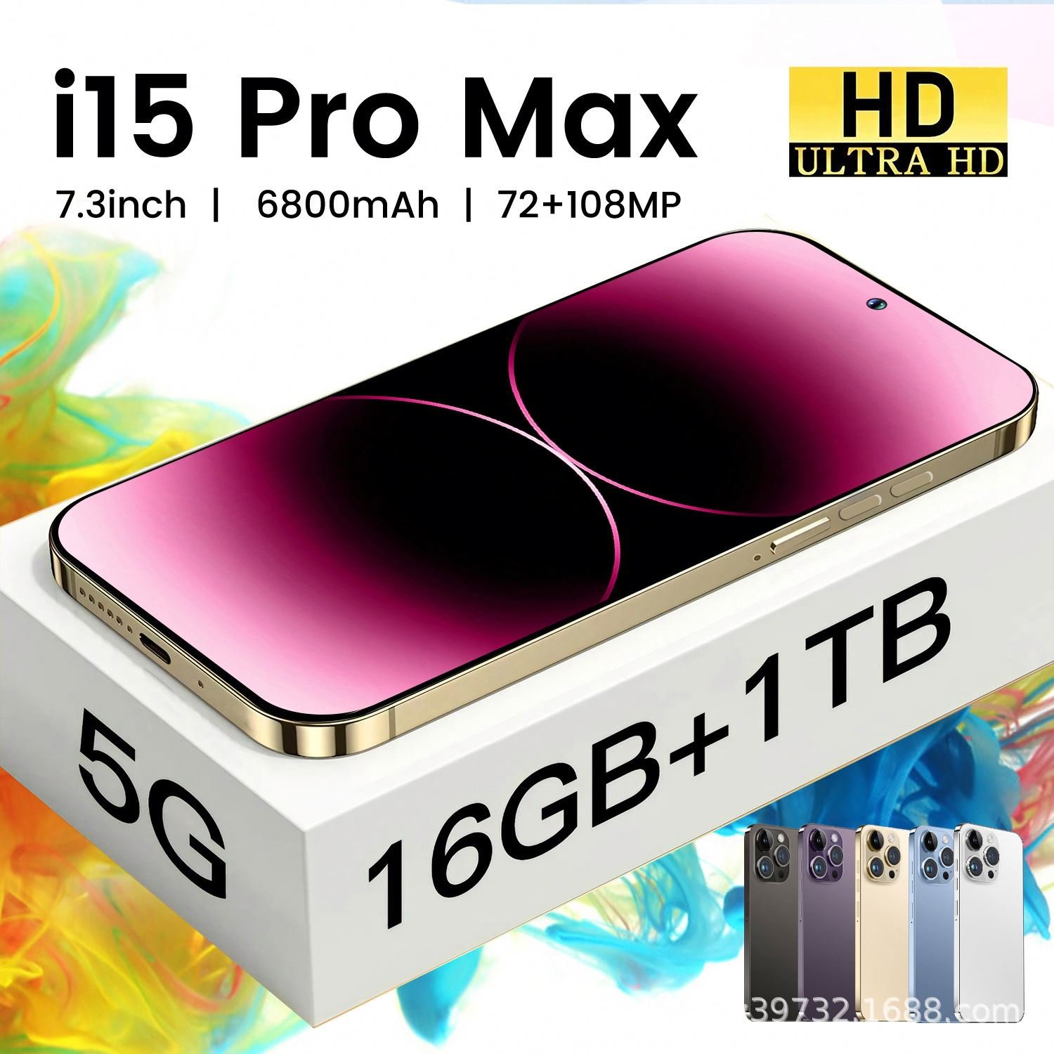 Dual Sim Card I 15 phone I15 secondary screen Pro Max 5g phones mobile android